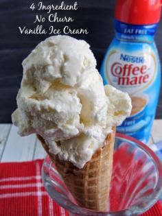 4 Ingredient No Churn Vanilla Ice Cream via thefrugalfoodiemama.com #TakeBackVanilla #CGC
