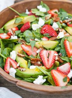 
                    
                        Strawberry Goat Cheese Spinach Salad | NeighborFoodBlog.com
                    
                