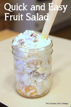 Quick & Easy Fruit Salad: MANDARIN ORANGES, GRAPES, PECANS, APPLE, COOL WHIP.