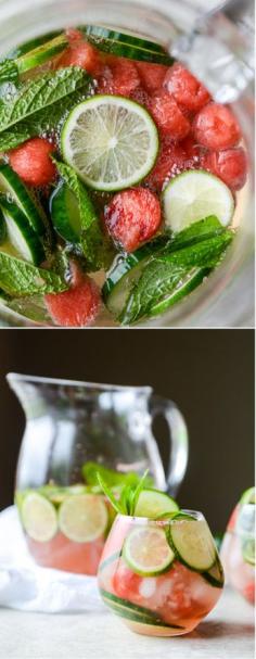 
                    
                        Cucumber Watermelon Sangria I howsweeteats.com
                    
                