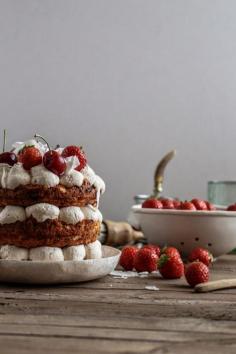 
                    
                        STRAWBERRY CHERRY COCONUT MACAROON CAKE
                    
                