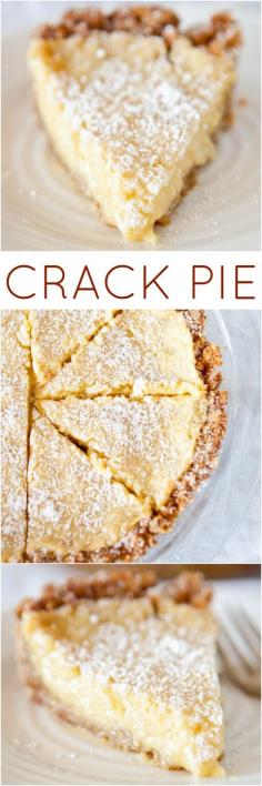 
                    
                        Crack Pie from the Momofoku Milkbar cookbook - There's a reason this pie has it's name. And it definitely lives up to the hype! (the pie sells for $44.00 at Momofoku's!)
                    
                
