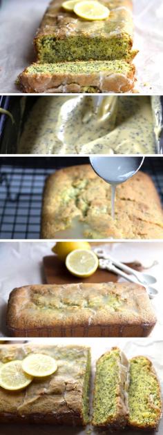 Lemon Poppy Seed Drizzle Cake - Erren's Kitchen - Lemon Drizzle Cake is a classic English recipe.   Scratch cake (not using a mix).