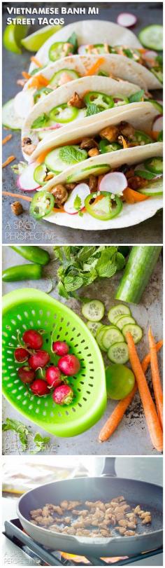 The BEST Vietnamese Banh Mi Street #Tacos  - on ASpicyPerspective.com