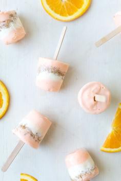 Colourful fruity homemade ice pops