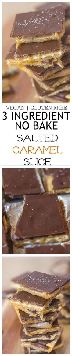 Healthy No Bake Salted Caramel Slice- A healthy twist on a classic caramel slice- This Healthy No Bake Salted Caramel Slice is high fiber, vegan, gluten free and refined sugar free- A sweet and salty treat which is super simple to whip up! @thebigmansworld - thebigmansworld.com 
                                        