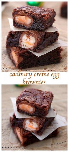 Rich, fudgy and totally addictive, these Cadbury creme eggs brownies will be the first to disappear from your Easter table. The ultimate Easter dessert!