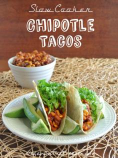 Slow Cooker Chipotle Tacos recipe is easy and has an unusual list of ingredients. You would never guess. Put them all in a crock pot and when done - Mmmm.  Ingredients  2 (15 oz.) cans Pinto Beans, drained   1 cup corn kernals, canned, frozen or fresh   1 (7 oz.) can chipotle peppers in adobo sauce, chopped   1 (6 oz.) can tomato paste   3/4 cup Chili Sauce   1 Tablespoon Unsweetened Cocoa Powder   1 teaspoon Ground Cumin   1/2 teaspoon Ground Cinnamon   1/2 teaspoon salt