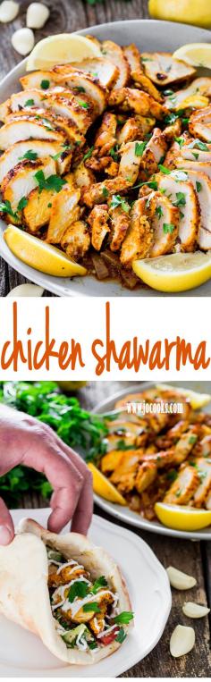 Oven Roasted Chicken Shawarma, plus an out of this world garlic sauce and prepare your own chicken shawarma wraps. Beats takeout or fast food!