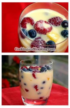 Fruit Salad with Custard Recipe. Birds eye custard is the best!