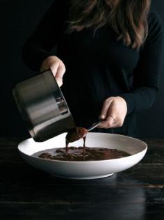 Pouring the hot liquid