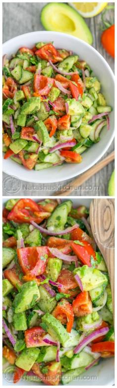 Cucumber avocado tomato salad