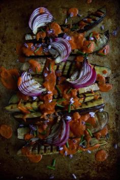 grilled eggplant with sweet and smoky tomato sauce