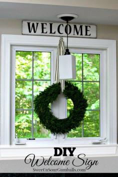 
                    
                        DIY Wood Welcome Sign above kitchen sink
                    
                