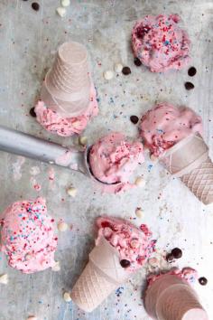 
                    
                        Tart Cherry Ice Cream with White Chocolate and Macadamia Nuts
                    
                