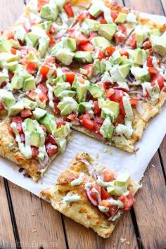 Skinny Avocado Pizza. #avocado #recipe