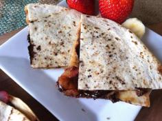 strawberry banana peanut butter chocolate chip quesadilla