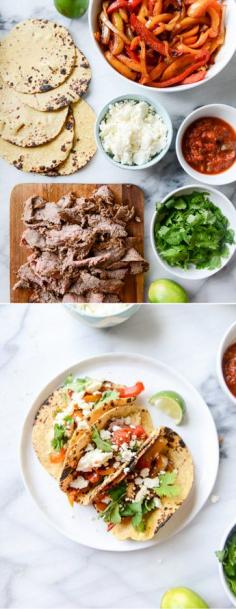 
                    
                        Our Favorite Grilled Steak Fajitas - 3 Ways! I howsweeteats.com
                    
                