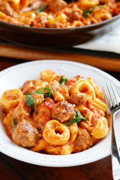 All their recipes always look so good!  Italian sausage tortellini