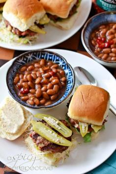 Andouille Blue Cheese Sliders from @ A Spicy Perspective