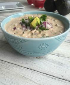 This Creamy Mexican Dip has all the flavors you like in your favorite Mexican dip: avocado, cilantro, red onion and salsa, but lightened up using Greek yogurt instead of sour cream. This makes the perfect, healthy appetizer at a party paired with chips or a topping for your favorite Mexican dish. // A Cedar Spoon #ad