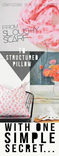 vintage scarf into pillow.