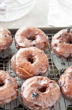 Blueberry Donuts With Lemon Glaze