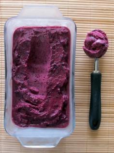 Blueberry Frozen Yogurt ~ blueberries (fresh or frozen), lemon juice, sugar, salt, cinnamon, vanilla Greek yogurt, milk... I have tons of frozen blueberries from last summer. This is great!