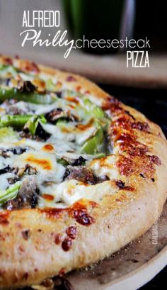 Alfredo Philly Cheese Steak Pizza