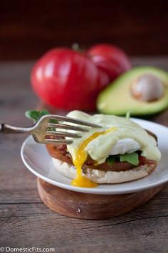 BLT Eggs Benedict wtih Avocado Hollandaise.