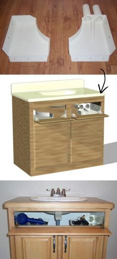 Hairdryer storage for small bathroom