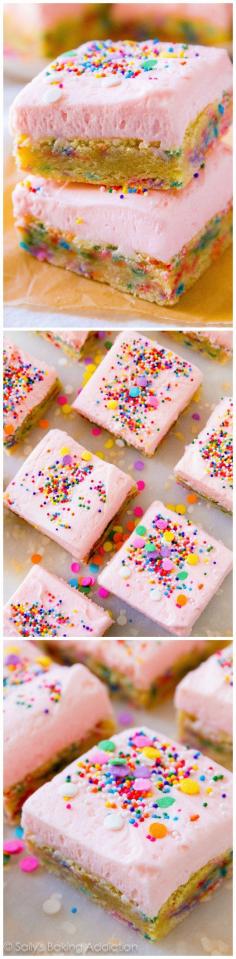 Super easy Frosted Sugar Cookie Bars are everyone's favorite. Really, they are so so good!
