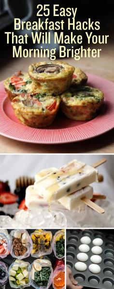 25 Easy Breakfast Hacks To Make Your Morning Brighter. The yogurt honey berry Popsicles sound AMAZING  #brunch #recipe #healthy #recipes #breakfast