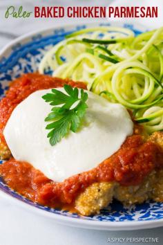 
                    
                        Easy Paleo Baked Chicken Parmesan on ASpicyPerspective... #paleo #primal
                    
                