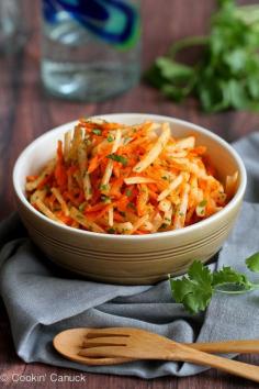 Jicama  Carrot Slaw Recipe with Honey Lime Dressing