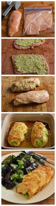 Baked Chicken Stuffed with Pesto and Cheese Recipe! ✪✪✪ http://thanksgivingkings.tumblr.com ✪✪✪