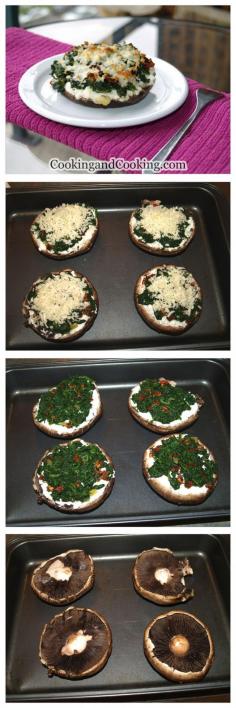 Stuffed Mushrooms Recipe calls for portabella, but since the hubands doesn't like them will try large mushrooms of another type!