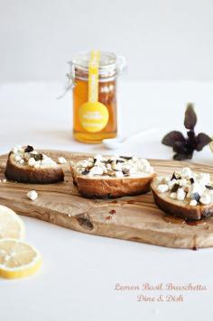 Lemon Basil Bruschetta Recipe by @Kristen @DineandDish