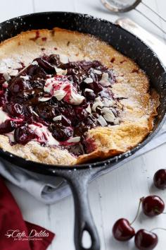 Chocolate Cherry Browned Butter German Pancake
