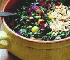
                    
                        RAINBOW KALE SLAW W/ PEANUT LIME DRESSING
                    
                