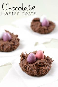 Chocolate Easter nests - so easy and perfect for a holiday treat!