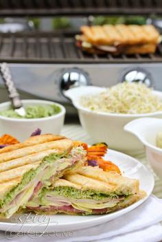 Creamy Pesto Panini Sandwich