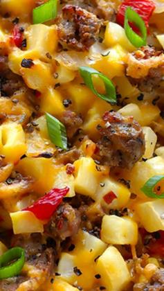 
                    
                        Easy Cheesy Breakfast Casserole ~ Full of sausage, eggs, potatoes, and always a crowd favorite!
                    
                