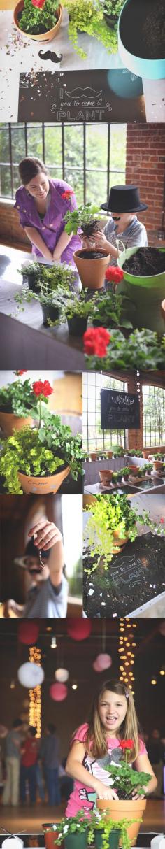 Spark children's passion for gardening with a Mustache you to come plant garden themed birthday party by Carmen Johnston Gardens