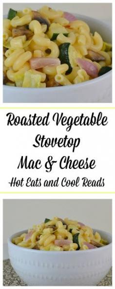 
                    
                        Great recipe to use any fresh veggies you have on hand! Ready in 30 minutes and so delicious! Roasted Vegetable Stovetop Macaroni and Cheese Recipe from Hot Eats and Cool Reads
                    
                