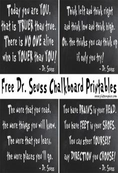 Free Dr. Seuss Chalkboard Printables