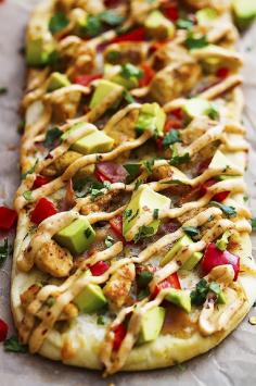 
                    
                        California Chicken Flatbread with Chipotle Ranch Sauce
                    
                