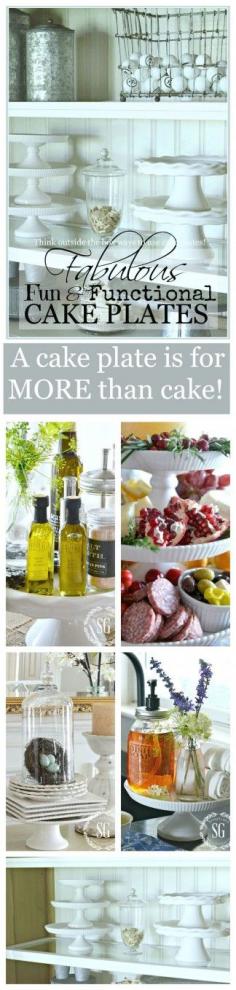 
                    
                        FABULOUS, FUN, FUNCTIONAL CAKE PLATES  Ways to use cake plates in decor and everyday life other than for cake!
                    
                