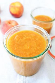 Homemade Peach Butter Recipe on twopeasandtheirpod.com Love this simple peach butter!