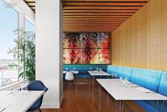 
                    
                        The video installation in the dining area is by Diana Reichenbach. Photography by Tom Sibley.
                    
                